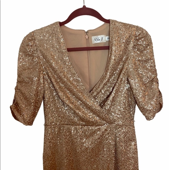 Eliza J Sequin Faux Wrap Dress, 4p - Picture 3 of 8